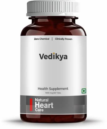 Vedikya Natural Heart Care with Arjuna, Guggul, Cinnamon, Garlic Plant Based Supplement