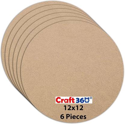 Craft 360 Wood MDF Board Sheets, Pack of 6