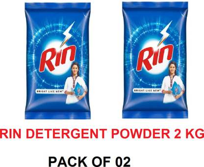 Rin Advanced Detergent Powder 2 kg (COMBO OF 2 PACK) Detergent Powder