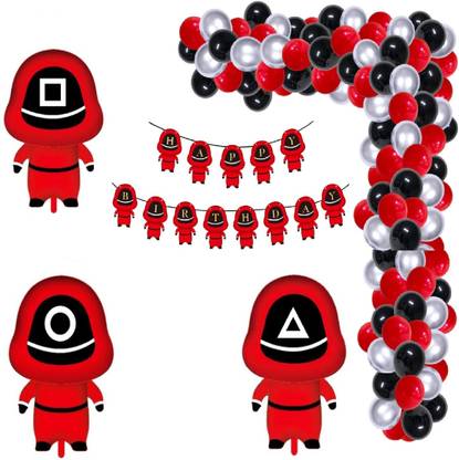 R G ACCESSORIES Squid game party decoration combo pack 50pcs for birthday decoration