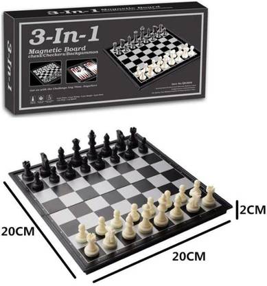 ARNIYAVALA 3 in 1 Travel Magnetic Chess, Checkers, Backgammon Chess Game Set Educational Board Games