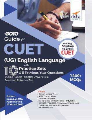 Go to Guide for Cuet (Ug) English Language with 10 Practice Sets & 5 Previous Year Questions