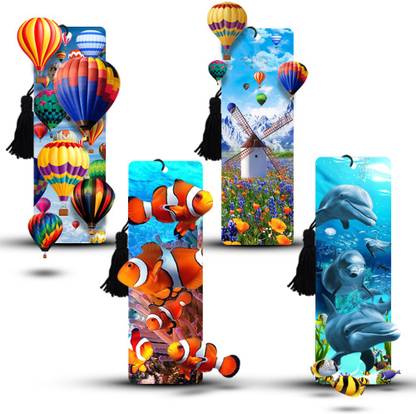 ULTRA 3D Lenticular Bookmark For Booklovers & Readers|Set Of 4 Bookmarks Bookmark