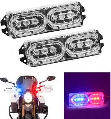 Master Led Opposite Flash Light RED Blue Strobe Flash Police Light Tail Light Motorbike LED for BMW (12 V, 9 W)