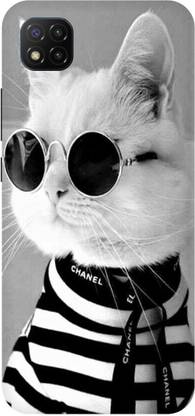 Zaplab Back Cover for POCO C3, MZB07QAIN, Cool Cat Printed