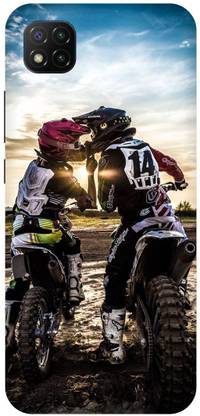 Zaplab Back Cover for POCO C3, MZB07QAIN, Bike Racer Printed Back Cover