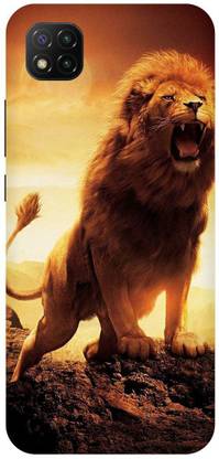 Zaplab Back Cover for POCO C3, MZB07QAIN, Lion Image Printed Back Cover