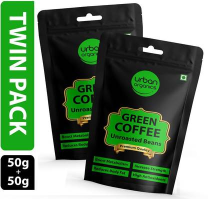 Urban Organics Green Coffee Beans - 50g X 2 | For Immunity Building and Weight Loss Program Coffee Beans