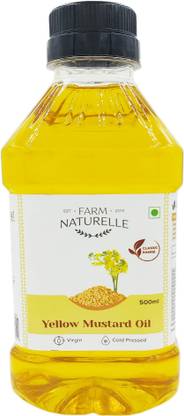 Farm Naturelle 1 Virgin Cold Pressed Kachi Ghani Mustard Oil (415Ml) Mustard Oil Plastic Bottle