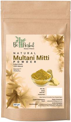 BE HERBAL Multani Mitti Powder for Skin Whitening & Hair Growth| 100% Natural & Organic