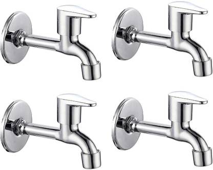 COSSIMO COSFUS-04 Fusion Stainless Steel Long Bib Cock Taps with Wall Flange (Pack of 4) Bib Tap Faucet