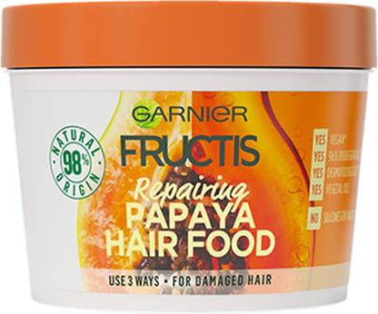 GARNIER Fructis Papaya Hair Food - Reparing Papaya Hair Mask For Damaged Hair