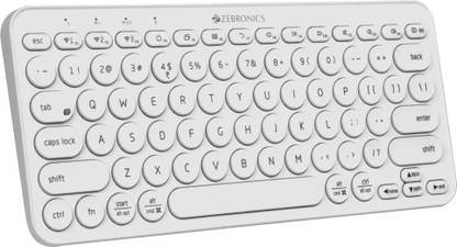 ZEBRONICS Zeb- K5000MW�(White) Bluetooth Handheld Laptop Keyboard Compatible with Desktop, Laptop, Mac Easy to Use,Plug and Play,Quick, Comfy Durable body