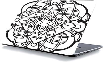 qth LINE ART LAP-0617 VINYL Reusable Laptop Skin Compatible for 15.6 inch
