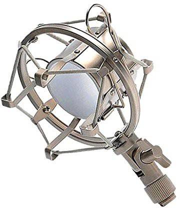 J Universal Microphone Shock Mount Stand for Large Diameter Condenser Microphone Mic Holder with Metal Construction Silver