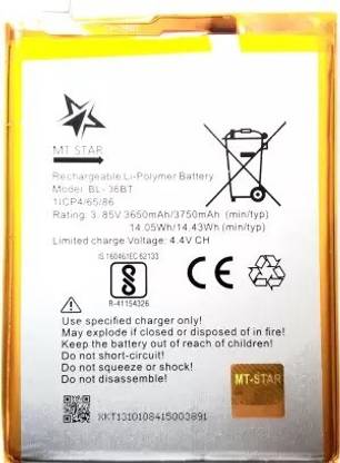 MT STAR Mobile Battery For  Tecno CAMON 11 PRO , CF8 , BL-36BT