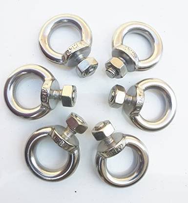 Mec Bolt M8 Male Thread Machinery Shoulder Lifting Ring Eye Bolt with Hex Nuts 6 Sets