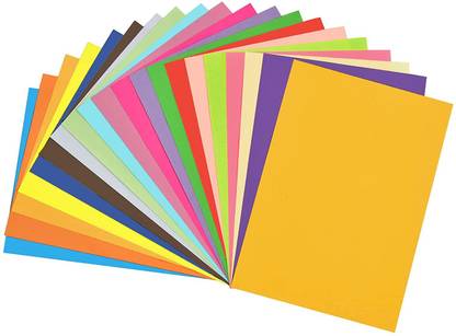 KRASHTIC A3 Size 20 Color Sheet For Card Making Poster, Decoration, Art and Craft 210 GSM Plain A3 210 gsm Coloured Paper