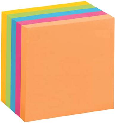 ZIARO 400 Super Sticky Notes, 2X Sticking Power, 3 in x 3 in, 5 Pads 80 Sheets Sticky Note, 5 Colors