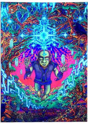 Cool Trippy Lights Digital Art Print Poster | Paper Print