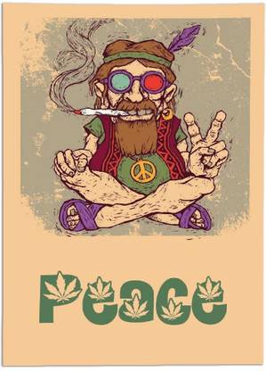 Cool Trippy Lights Digital Art Print Poster | Paper Print