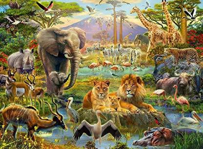 RAVENSBURGER 12891 Animals of The Savannah 200 Piece Puzzle for Kids - Every Piece is Unique