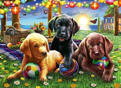 RAVENSBURGER 12886 Puppy Picnic 100 Piece Puzzle for Kids - Every Piece is Unique