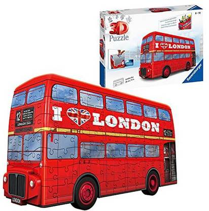 RAVENSBURGER London Bus 216 Piece 3D Jigsaw Puzzle for Kids, Pieces Fit Together Perfectly