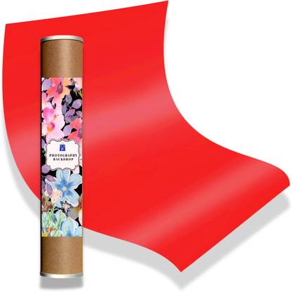 Royalkart PVC Photography Backdrop |Paper Background Backdrop| 70 cm x 140 cm, Red Reflector