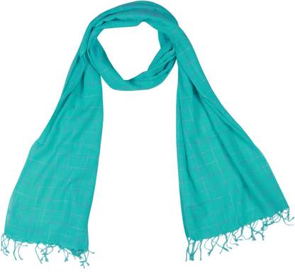 KIRE NE Checkered Pure Cotton Women Stole, Scarf, Fancy Scarf