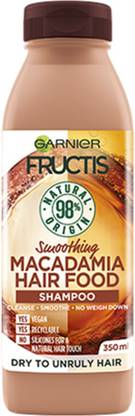 GARNIER Fructis Hair Food - Smoothing Macadamia Shampoo For Dry Unruly Hair