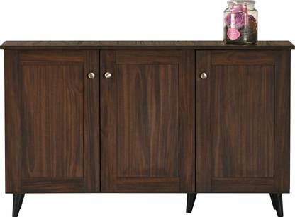 DeckUp 3-Door Walnut Engineered Wood Shoe Rack