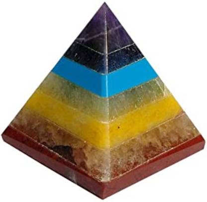 Maitri Export 7 Chakra 2inch Pyramid Decorative Showpiece  -  5 cm