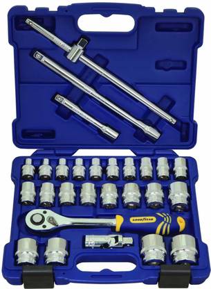 GOOD YEAR Socket Set , Socket Driver , 27 Pcs 1/2" Drive Bi-hex Socket Set In Plastic Case Socket Set