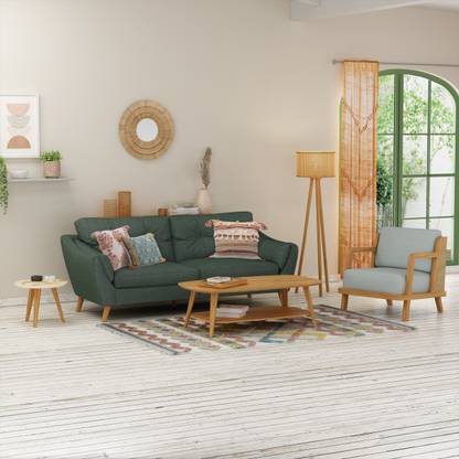 PRAVA Boho Earth Fabric 3 Seater  Sofa