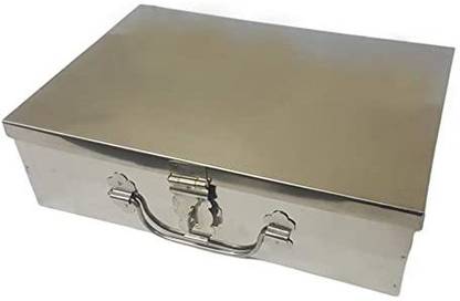 GINOSET ® SS Locker Jewellery Cash ,Check Book Box Multi purpose use Size- 12 Inch Cash Box