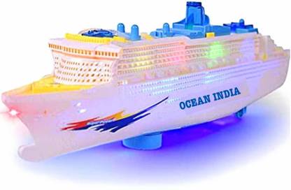 AZATTO Ocean India Toy Cruise Ship Model Automatic Ocean Liner Musical Flashing Light