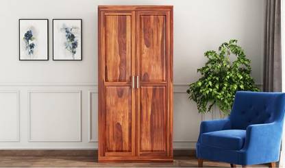 SarCraft Rosewood Wardrobe with Doors for Cloths Solid Wood 2 Door Almirah
