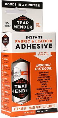 Tear Mender TM-1 Bish's Original Instant Fabric and Leather Adhesive 2 Oz. Container Adhesive Band Aid