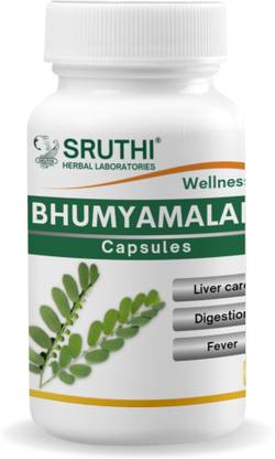 SRUTHI HERBAL LABORATORIES Bhumyamalaki Capsules Helps in liver Disorder & Maintain Healthy skin 60Capsules