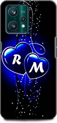 वॉलक्राफ्ट बैक कवर Realme 9 Pro 5G, RMX3471 R M, R LOVES M, NAME, ALPHABET, RM LOVE, HART, BLUE के लिए