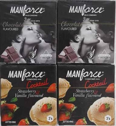 MANKIND [CHOCOLATE AND VANILLA FLAVOR MINI CONDOM PACK ( 4 PACK ) Condom