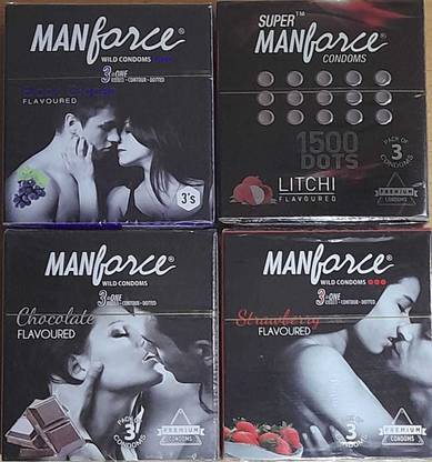 MANKIND MANFORCE MIX PRIME FLAVOR MINI CONDOM BOX (4 PACK IN 12 SHEET) Condom