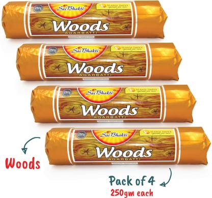 SAIBHAKTI Woods incense stick 250Grms (Agarbatti) pack of 4 Woods