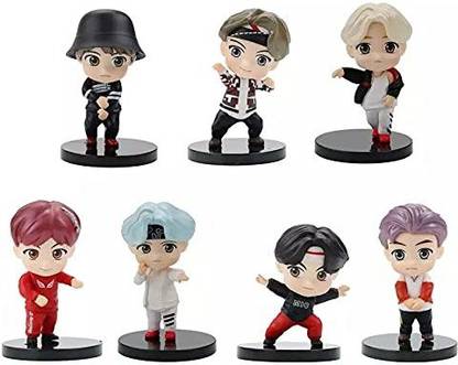 gtrp BTS Tiny Tan - Cute Chibi Mic Drop Dancing Dolls ( Set of 7 ) Key Chain