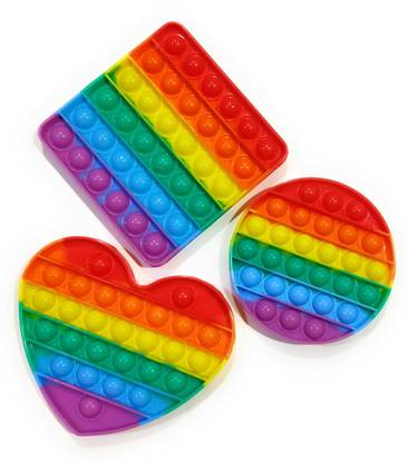 MoldBerry POP IT TOYS | Fidget Toys | Pack of 3 ( Heart+Square+circle)