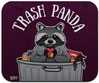 MIKKA Raccoon Trash Panda in Garbage Low Profile Thin Mouse Pad Mousepad Non Slip Base Mousepad