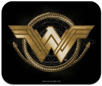 MIKKA Wonder Woman Movie Golden Lasso Logo Low Profile Thin Mouse Pad Mousepad Non Slip Base Mousepad