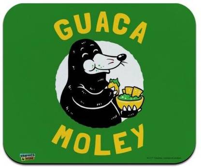 MIKKA Guaca Moley Mole Eating Guacamole Funny Low Profile Thin Mouse Pad Mousepad Non Slip Base Mousepad