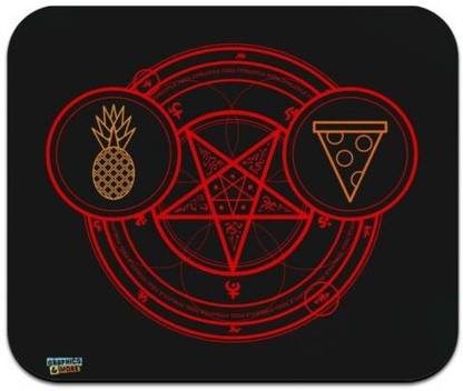 MIKKA Pineapple Pizza Pentagram Unholy Combo Low Profile Thin Mouse Pad Mousepad Mousepad